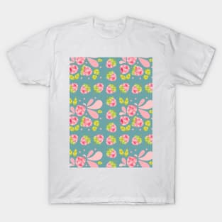 Raspberry Boom Seamless Surface Pattern Design T-Shirt